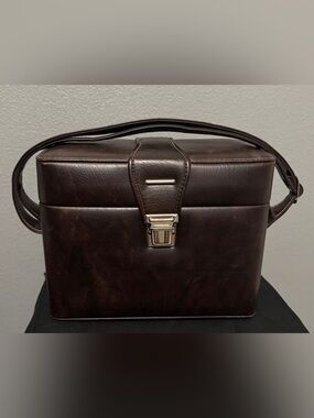 Vintage Hard Shell Leather Camera Case